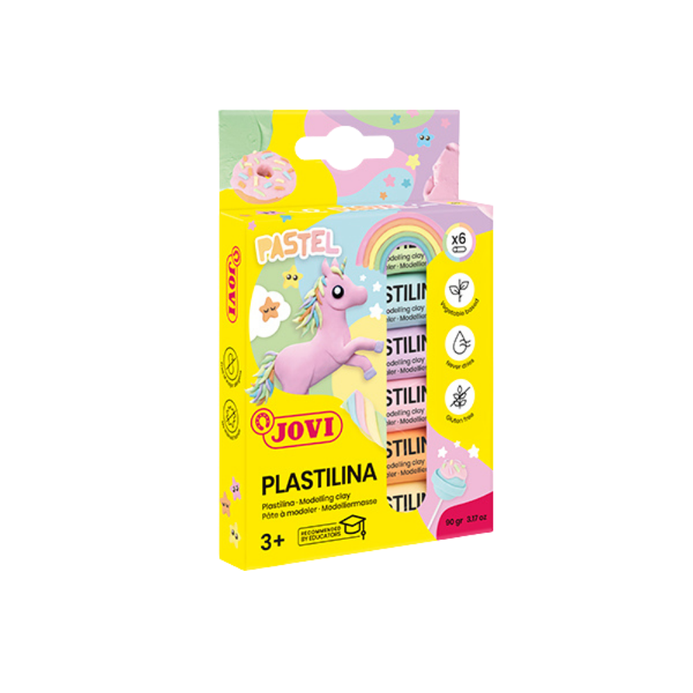JOVI Plastilina Pastel 6 pack, soft Montessori-style plastisin colours